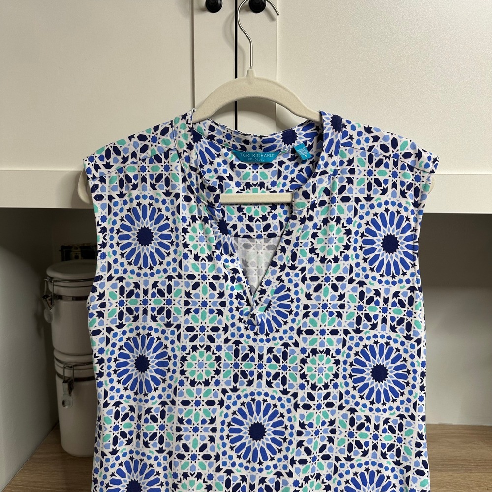 Tori Richard Honolulu Shift Dress Womens S Sleeveless Hawaii Made Coastal Resort - Picture 5 of 13